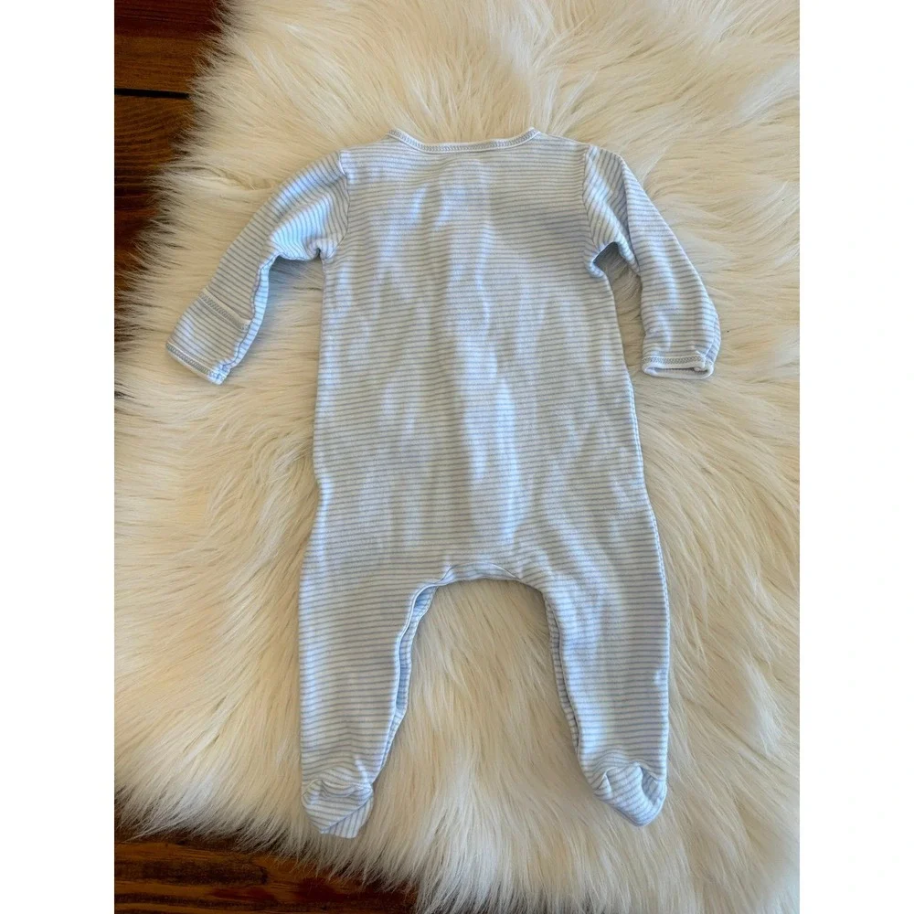 Magnolia baby size 3 month striped blue puppy‎ applique